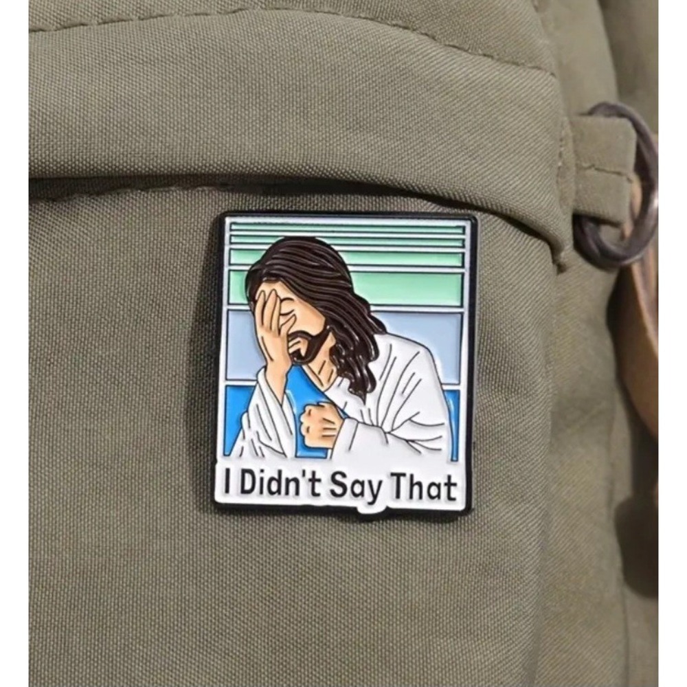 Jesus Facepalm I Didn't Say That Enamel Pin Funny Meme Religious Humor Lapel Pin - Picture 7 of 7